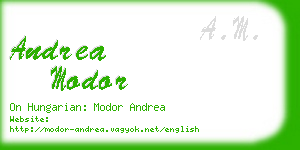 andrea modor business card